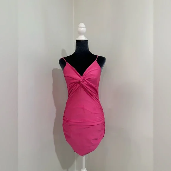 Lucy in the Sky | Dresses | Lucy In The Sky Rouched Hot Pink Mini Dress  Size M | Poshmark